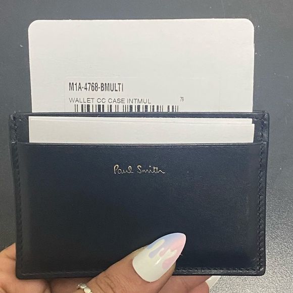 NWT: Paul Smith Leather Black/Multicolour Card Holder (no box) - Picture 4 of 6